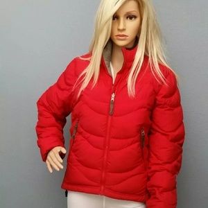 R.E.I brand red feather filled women's jacket